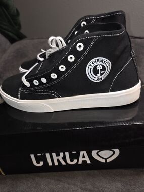 CIRCA Black High-Top Canvas Sneakers for Men
